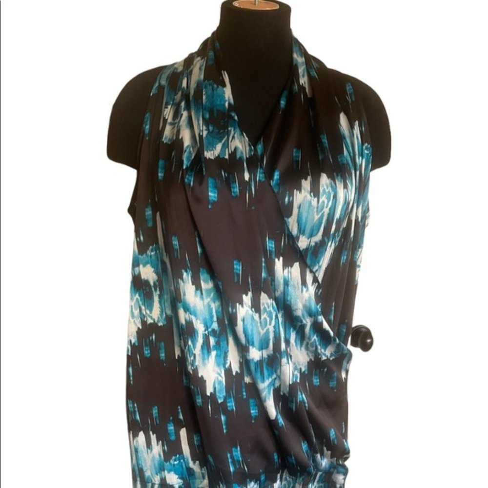 Derek Lam Women's Blue, Black, and White Dress Size Large